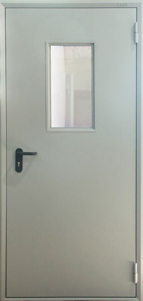 Дверь остеклённая строительная однопольная - фото 9091